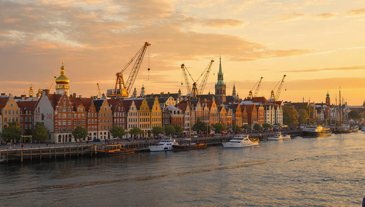 Historic waterfront in Gdańsk