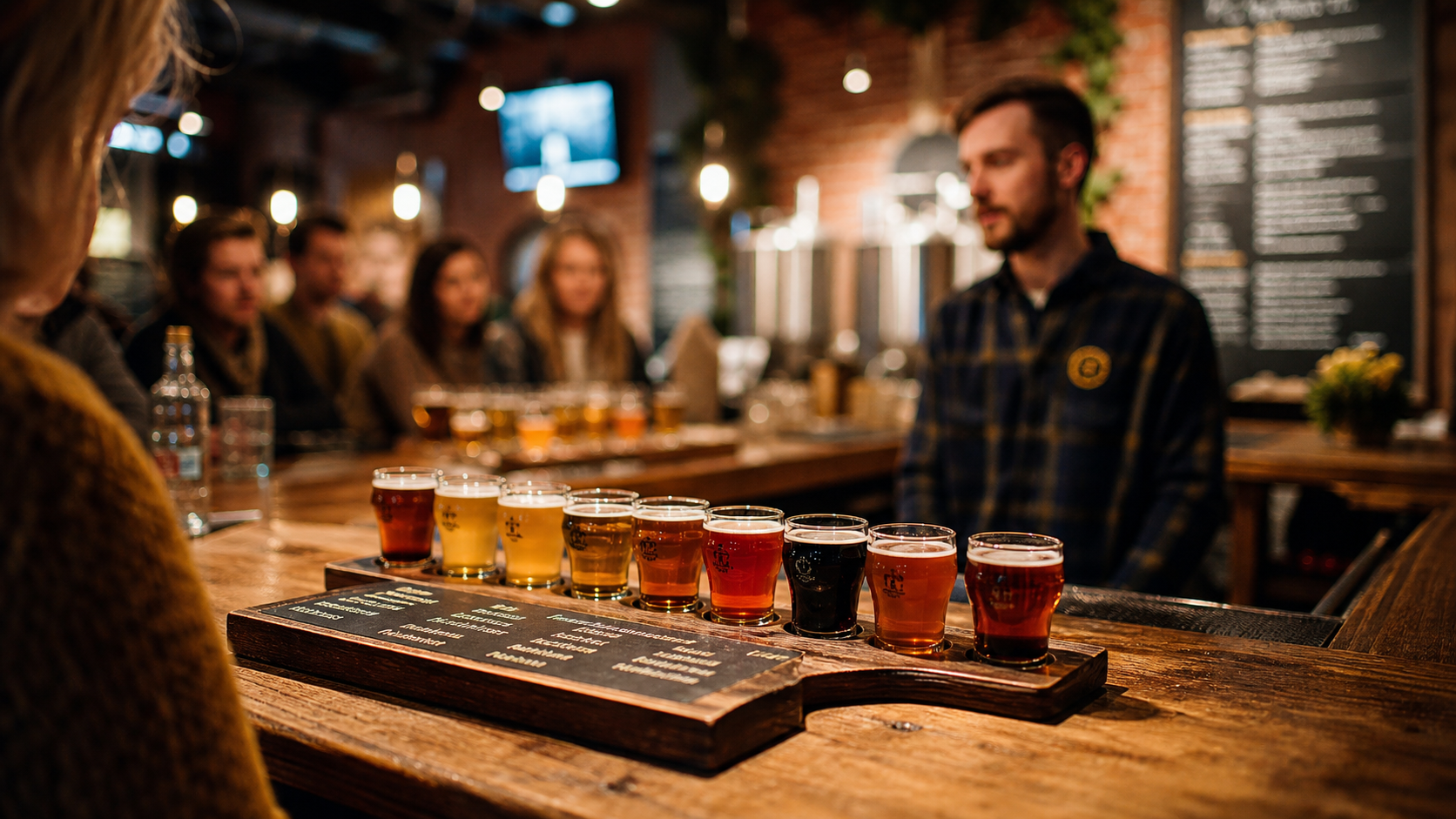 Kraków craft beer pub tour with tasting pours and city-night atmosphere