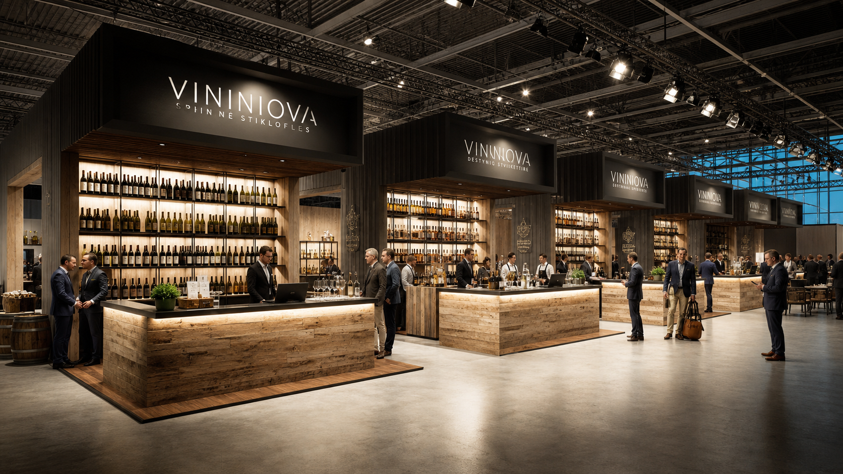 Wine and spirits exhibition hall used to illustrate Vininova Wine and Spirits Festival